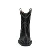 Schwarze Western Boots aus Leder mit offwhite Stickerei