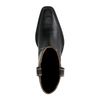 Schwarze Western Boots aus Leder mit offwhite Stickerei