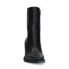 Schwarze Lederstiefeletten mit Absatz