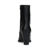 Schwarze Lederstiefeletten mit Absatz
