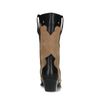 Beigefarbene Western Boots aus Leder mit schwarzen Details