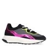 Schwarze Sneaker mit Details in Rosa und Gelb