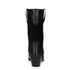 Schwarze Leder-Cowboystiefeletten mit Veloursleder-Details