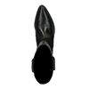 Schwarze Leder-Cowboystiefeletten mit Veloursleder-Details