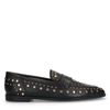 Schwarze Penny Loafer aus Leder mit Nieten