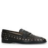 Schwarze Penny Loafer aus Leder mit Nieten