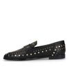 Schwarze Penny Loafer aus Leder mit Nieten