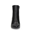 Schwarze Lederstiefeletten mit Pfennigabsatz