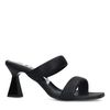 Schwarze Leder-Mules mit Trichterabsatz