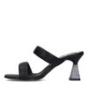 Schwarze Leder-Mules mit Trichterabsatz