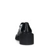 Geschlossene schwarze Plateau-Pumps