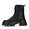 Schwarze Schnürboots aus Leder