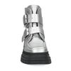 Silberfarbene Biker Boots mit Schnallen