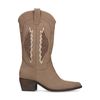 Taupefarbene Cowboystiefeletten aus Leder