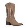 Taupefarbene Cowboystiefeletten aus Leder