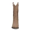 Taupefarbene Cowboystiefeletten aus Leder