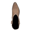 Taupefarbene Cowboystiefeletten aus Leder