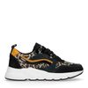 Schwarze Dad-Sneaker mit Leopardenmuster