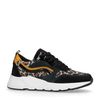 Schwarze Dad-Sneaker mit Leopardenmuster