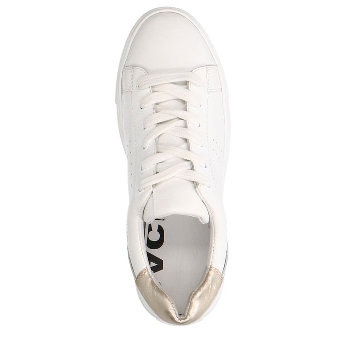 Weiße Ledersneaker mit Metallic-Detail