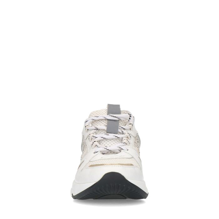Weiße Sneaker mit goldfarbenen Details