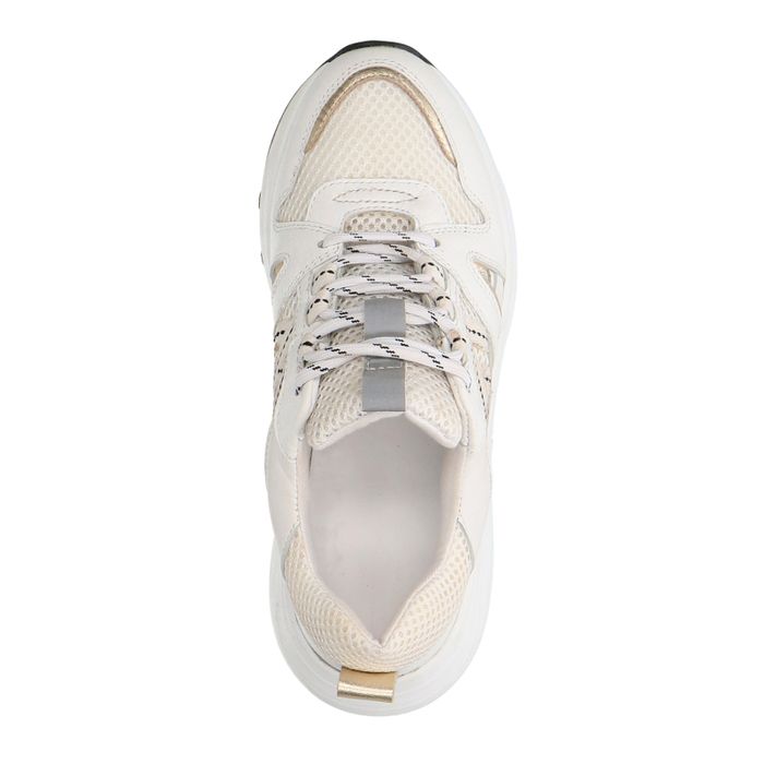 Weiße Sneaker mit goldfarbenen Details