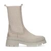 Beigefarbene Chelsea Boots aus Nubukleder mit chunky Sohle