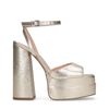 Goldfarbene Plateau-Pumps