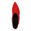 Rote Raffstiefeletten mit Pfennigabsatz