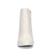 Beige Kroko-Stiefeletten mit Blockabsatz