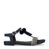 Denim-Sandalen mit Fransen