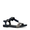 Denim-Sandalen mit Fransen
