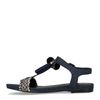 Denim-Sandalen mit Fransen