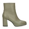 Olivgrüne Stiefeletten mit Blockabsatz