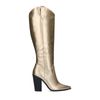 Goldfarbene Stiefel mit hohem Schaft und Absatz