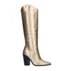 Goldfarbene Stiefel mit hohem Schaft und Absatz