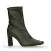 Dunkelgrüne Stiefeletten mit Absatz
