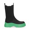 Schwarze Chelsea Boots mit grüner Sohle