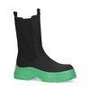 Schwarze Chelsea Boots mit grüner Sohle