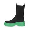 Schwarze Chelsea Boots mit grüner Sohle