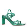 Grüne Riemchensandaletten in Metallic-Optik