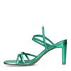 Grüne Riemchensandaletten in Metallic-Optik