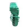 Grüne Riemchensandaletten in Metallic-Optik
