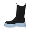 Schwarze Chelsea Boots mit blauer Sohle