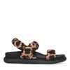 Plateausandalen mit Leo-Print
