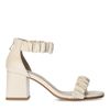 Offwhite Sandaletten mit Falten-Details