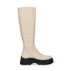 Offwhite Stiefel mit hohem Schaft und markanter Sohle