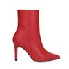 Rote Stiefeletten mit Pfennigabsatz