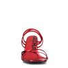 Rote Riemchensandaletten in Metallic-Optik