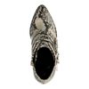 Beigefarbene Buckle Boots mit Schlangenmuster und Absatz